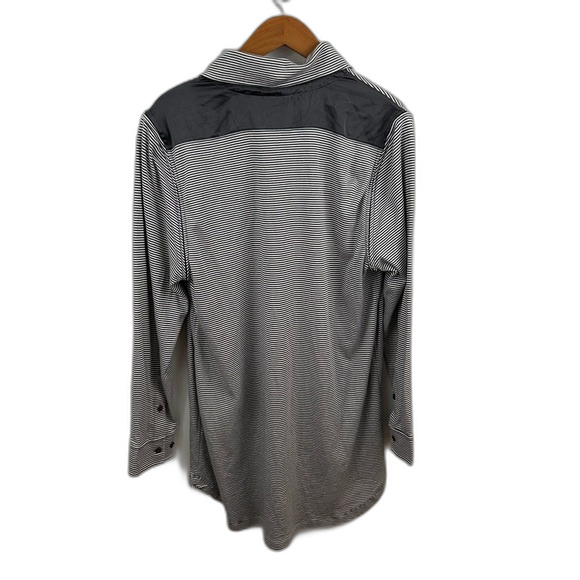 Joan Vass Grey & White Stripe Button-Up Mini Tunic Dress Size 2 - Picture 2 of 16